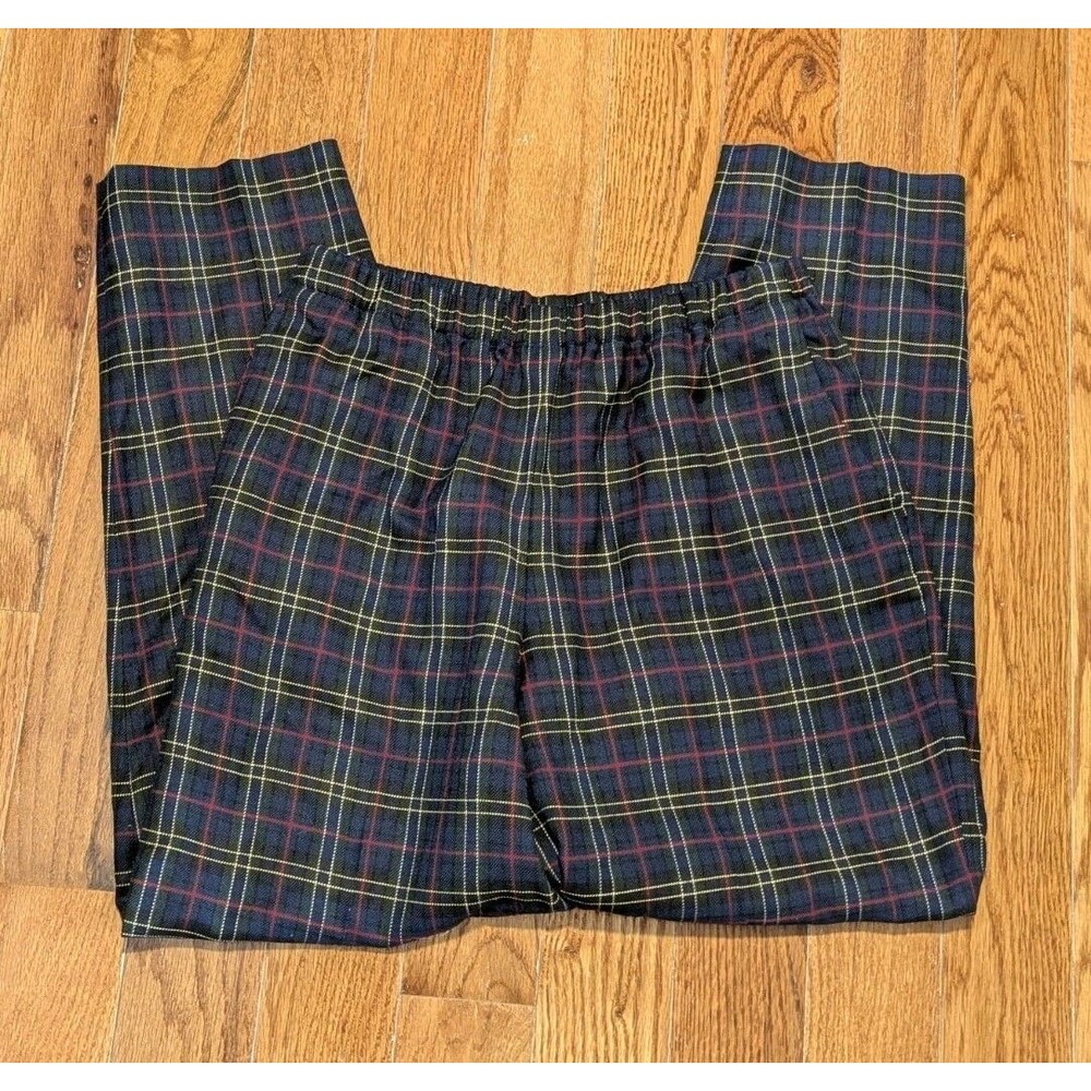 VTG Dark Academia Tartan Plaid Tapered Pants Leon Levin Petite Size 12 - Picture 6 of 7